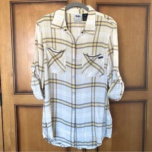 HARLEY--DAVIDSON Women’s Button Down Snap Long Sleeve V Neck Shirt